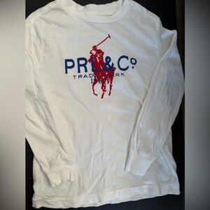 🐎Polo by Ralph Lauren White Long Sleeve Tee with Red Accent 5T